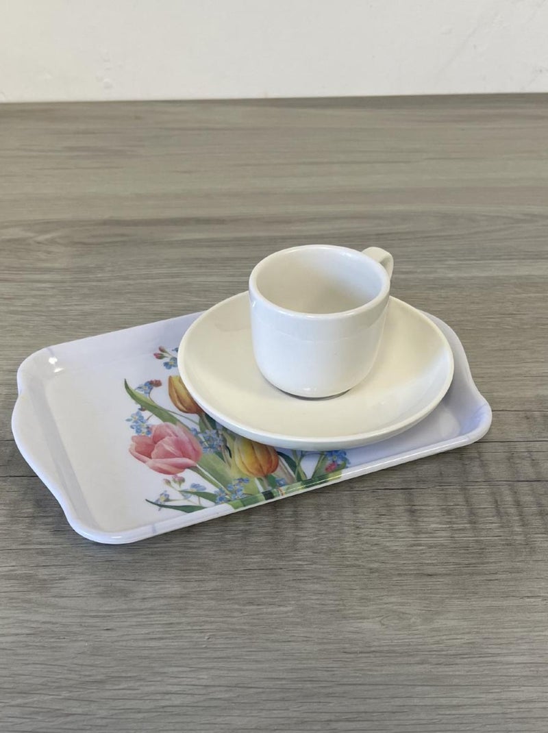 Mini plateau vide poche rectangulaire tulipes Blanc - Kiabi