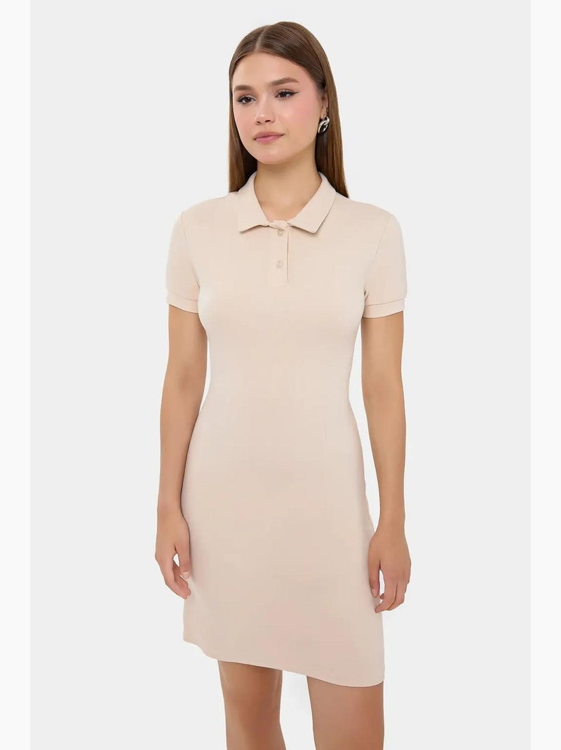 Mini-robe à boutons hiccup Beige naturel - Kiabi