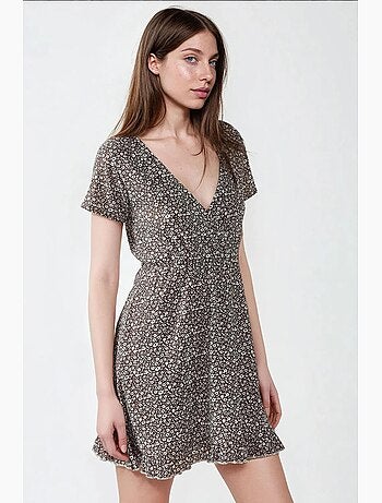 Mini robe à fleurs et col en v hiccup