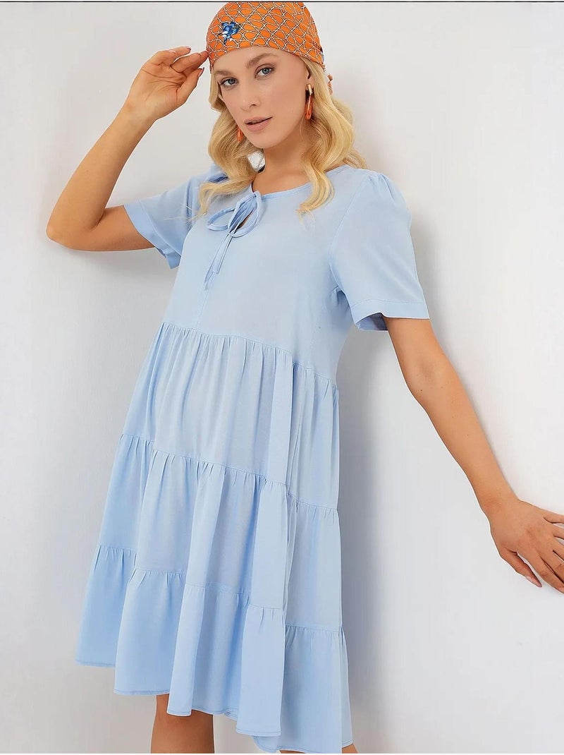 Mini-robe à manches courtes bdart Bleu clair - Kiabi