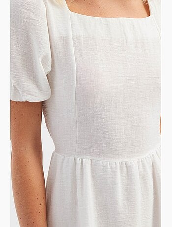 Mini-robe à manches courtes et col carré hiccup