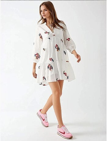 Mini-robe à motifs et col en v hiccup