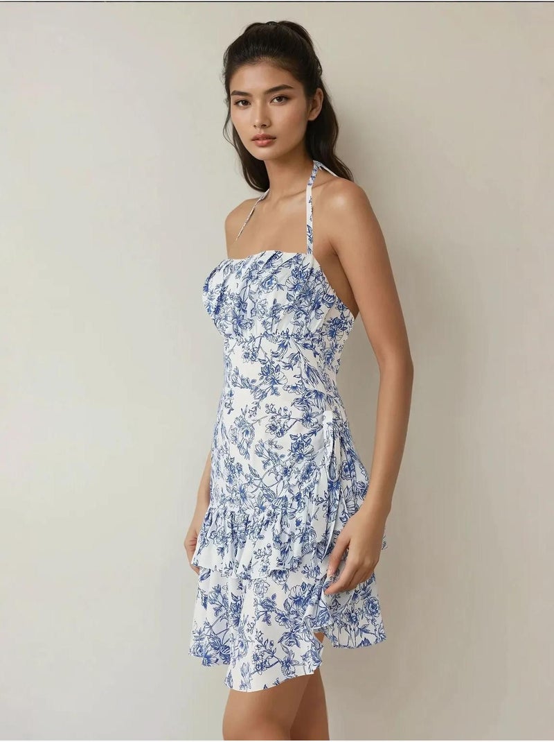 Mini-robe à motifs floraux Bleu - Kiabi