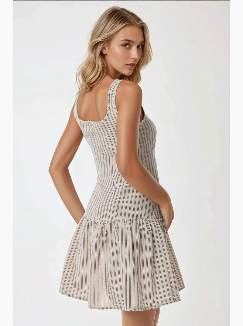 Mini-robe ajustée à col carré hiccup Blanc - Kiabi