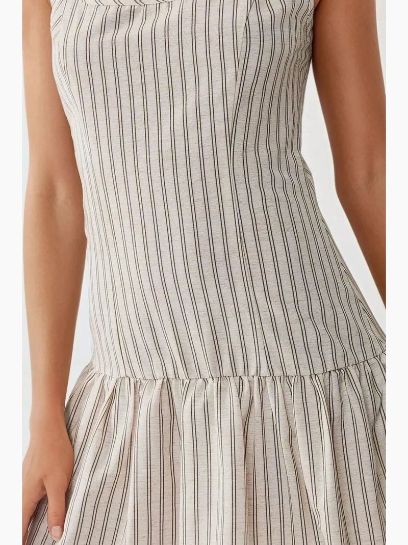 Mini-robe ajustée à col carré hiccup Blanc - Kiabi