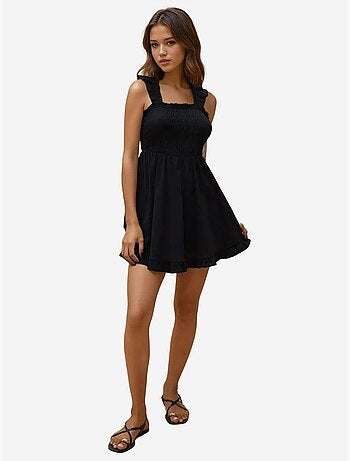 Mini-robe ajustée à col carré hiccup
