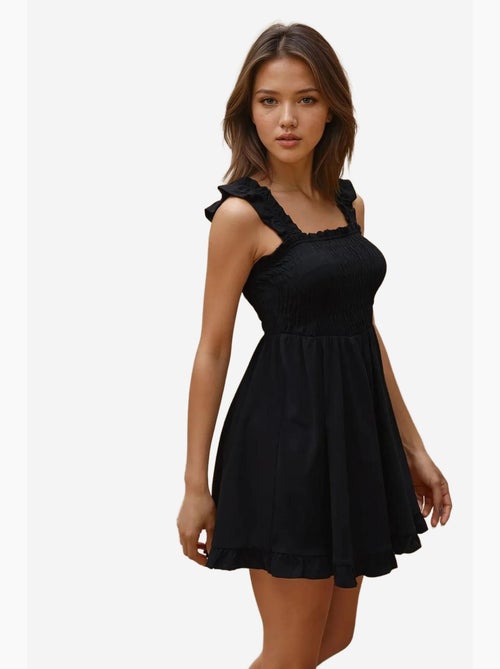 Mini-robe ajustée à col carré hiccup - Kiabi Mini-robe ajustée à col carré hiccup - Kiabi