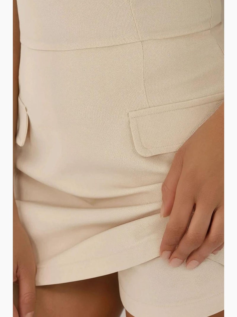 Mini-robe ajustée avec short hiccup Beige - Kiabi