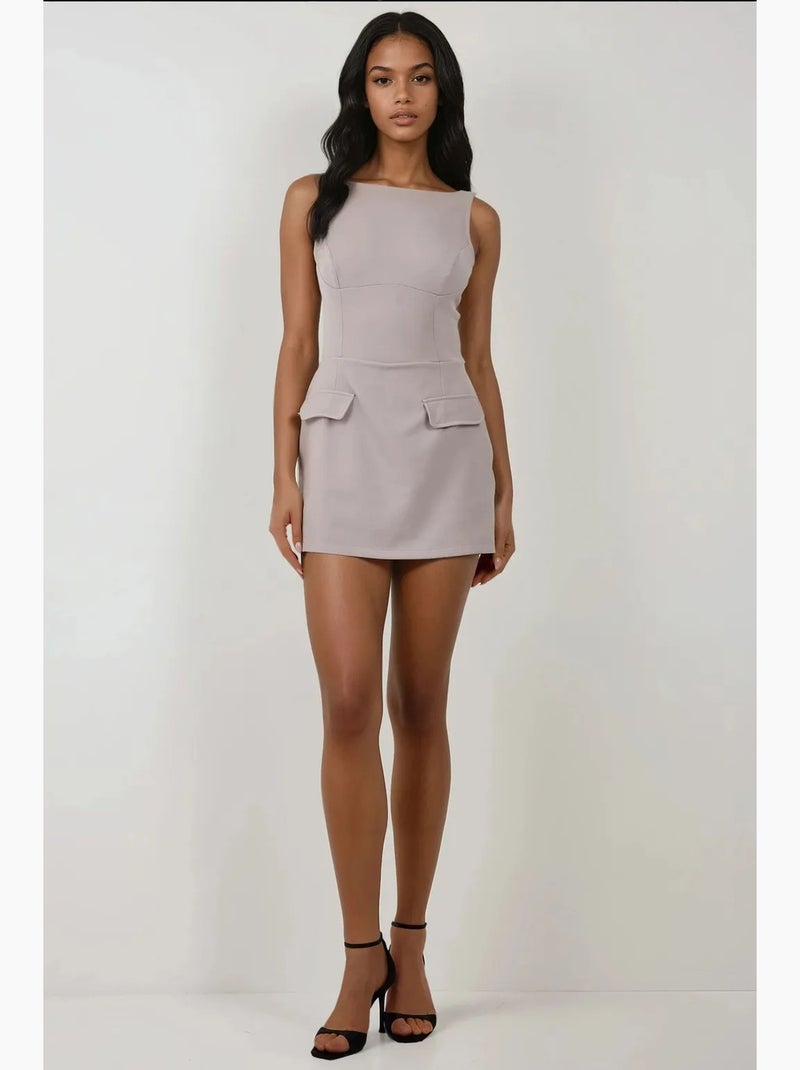 Mini-robe ajustée avec short hiccup Gris clair - Kiabi