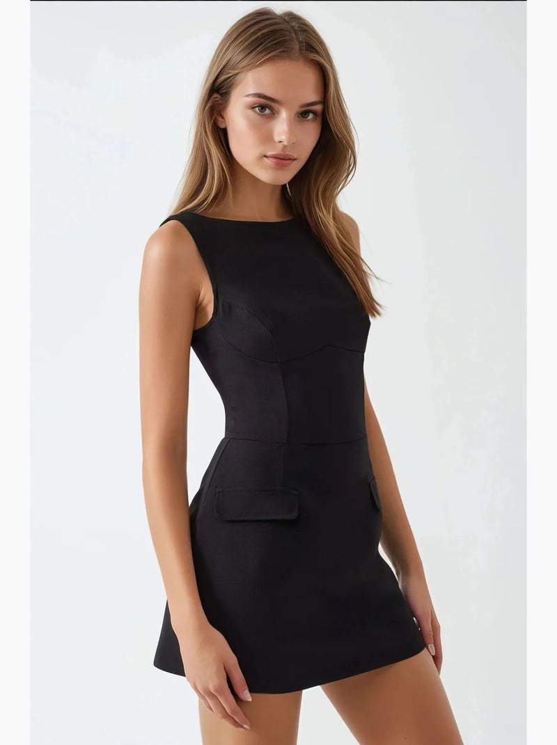 Mini-robe ajustée avec short hiccup Noir - Kiabi