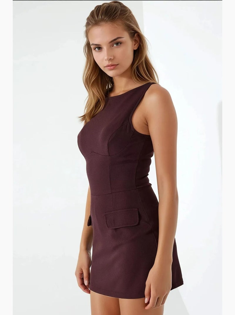 Mini-robe ajustée avec short hiccup Rouge bordeaux - Kiabi