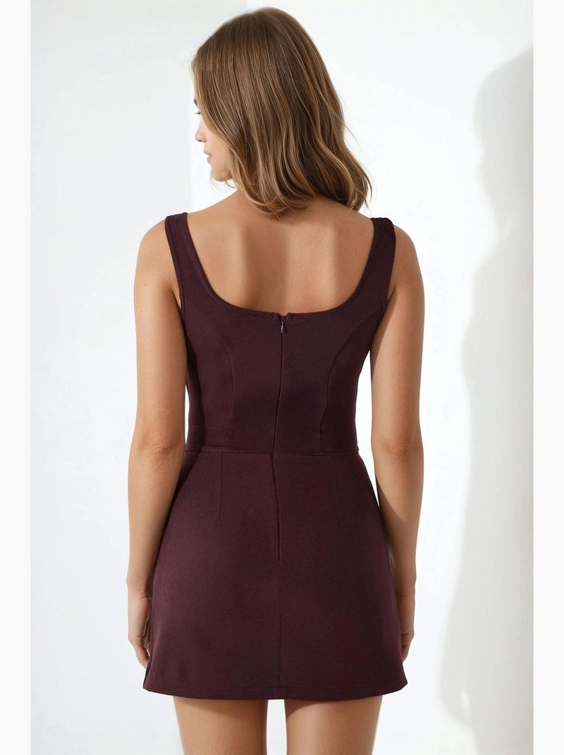 Mini-robe ajustée avec short hiccup Rouge bordeaux - Kiabi