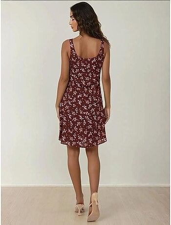 Mini-robe ajustée imprimée à col en u hiccup