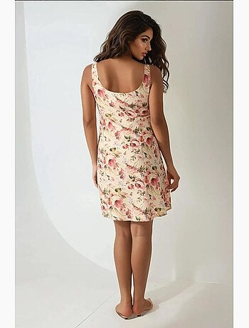 Mini-robe ajustée imprimée à col en u hiccup
