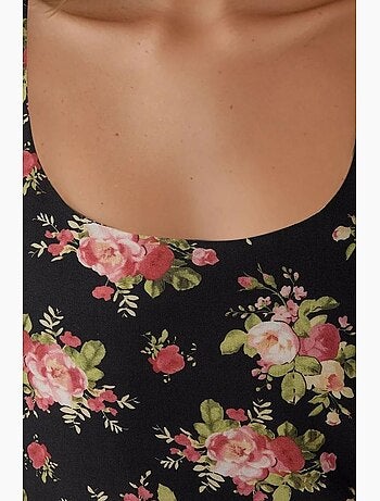 Mini-robe ajustée imprimée à col en u hiccup