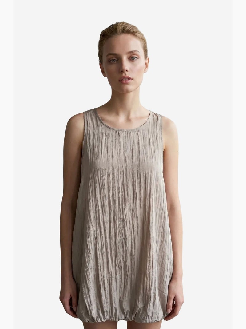 Mini-robe ample en lyocell texturé my fashion Sable - Kiabi