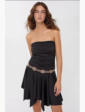 Mini-robe asymétrique en jersey sans manches hiccup