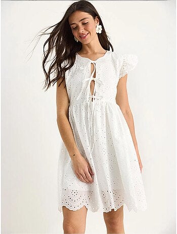 Mini-robe avec nœud et doublure à œillets lucci