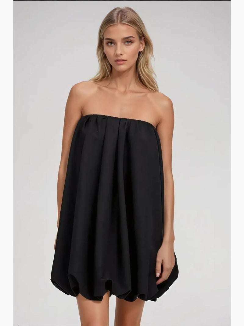 Mini-robe ballon sans bretelles hiccup Noir - Kiabi