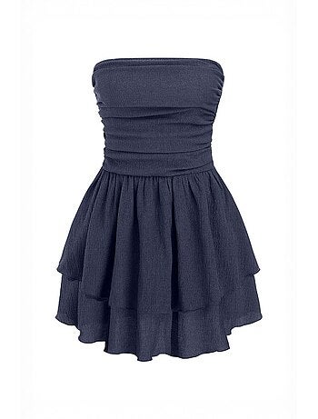 Mini-robe bustier texturée à volants hiccup