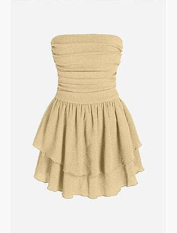 Mini-robe bustier texturée à volants hiccup