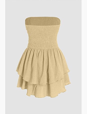 Mini-robe bustier texturée à volants hiccup