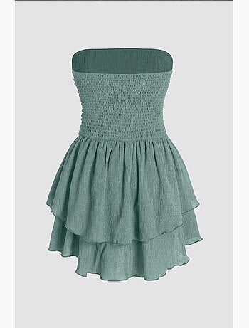 Mini-robe bustier texturée à volants hiccup