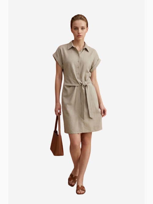 Mini robe-chemise en popeline de coton my fashion - Kiabi Mini robe-chemise en popeline de coton my fashion - Kiabi