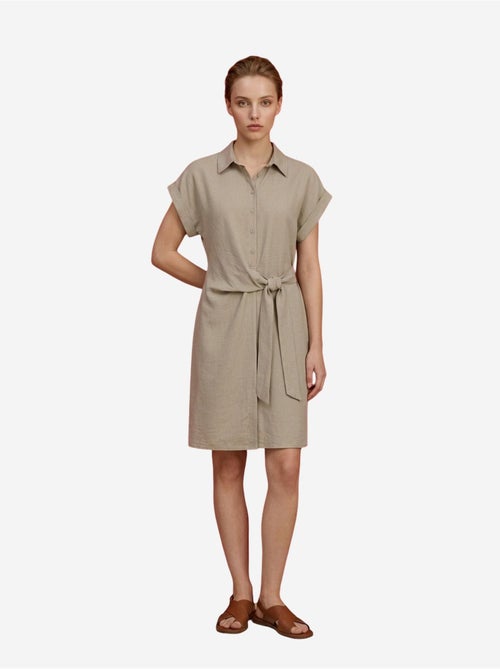 Mini robe-chemise en popeline de coton my fashion - Kiabi Mini robe-chemise en popeline de coton my fashion - Kiabi