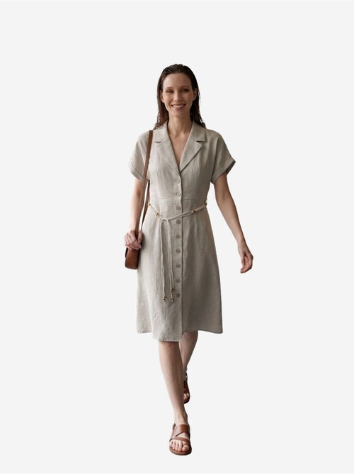 Mini robe-chemise en popeline de coton my fashion - Kiabi