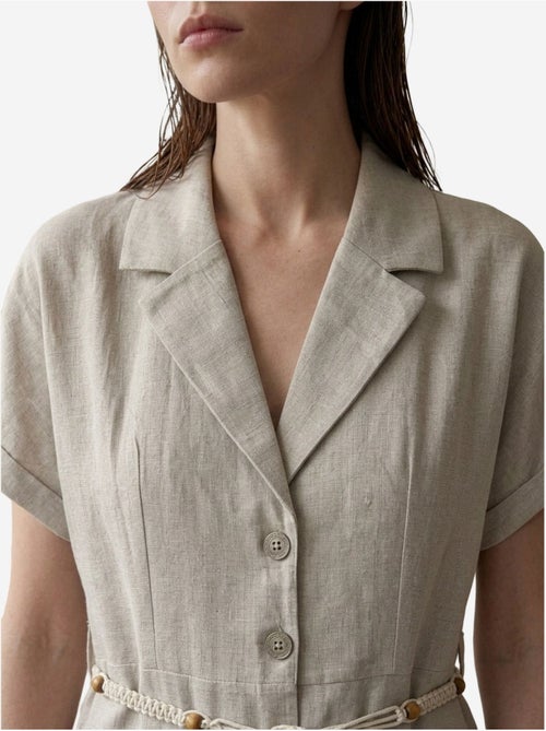 Mini robe-chemise en popeline de coton my fashion - Kiabi