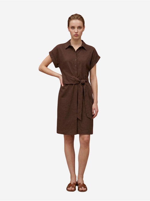 Mini robe-chemise en popeline de coton my fashion - Kiabi Mini robe-chemise en popeline de coton my fashion - Kiabi