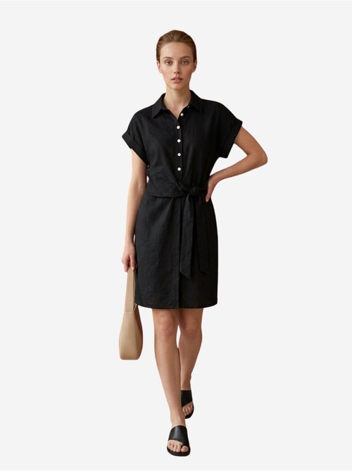 Mini robe-chemise en popeline de coton my fashion - Kiabi Mini robe-chemise en popeline de coton my fashion - Kiabi
