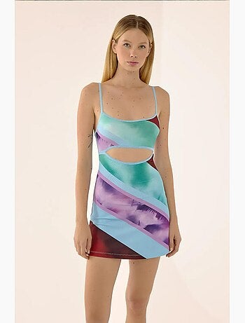Mini-robe colorée à découpes hiccup