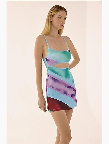 Mini-robe colorée à découpes hiccup