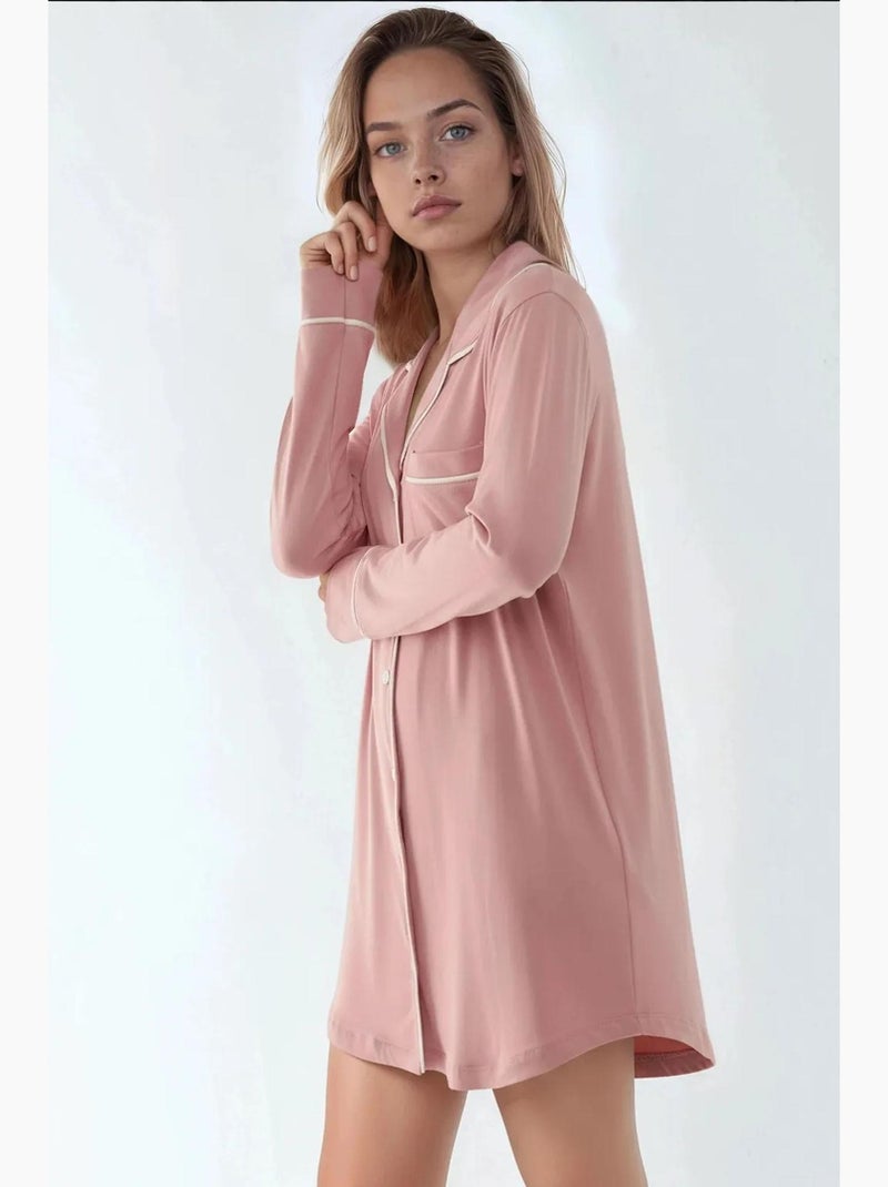 Mini-robe décontractée à col chemise hiccup Rose pâle - Kiabi