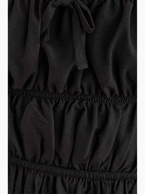 Mini-robe en coton avec détails noués hiccup - Kiabi