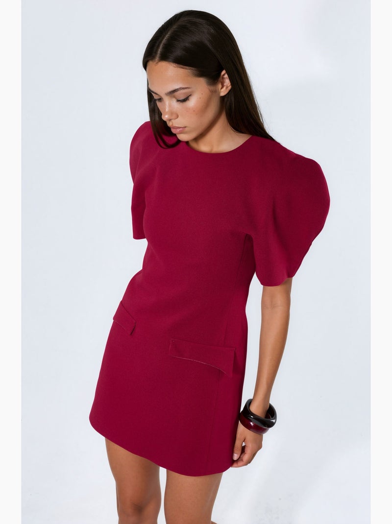 Mini-robe en crêpe avec poche et fermeture éclair busem Rouge bordeaux - Kiabi
