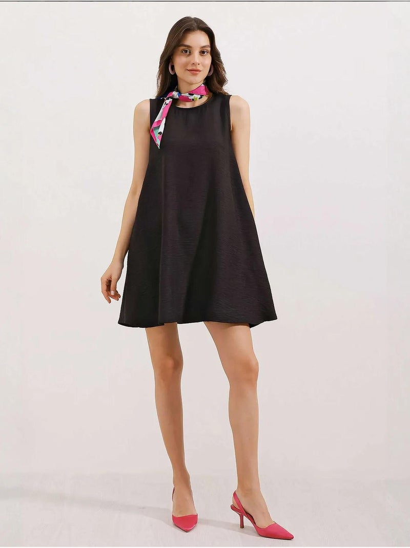 Mini-robe en lin bdart Noir - Kiabi