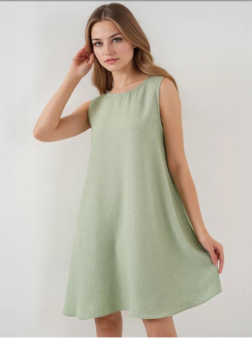 Mini-robe en lin bdart - Kiabi Mini-robe en lin bdart - Kiabi