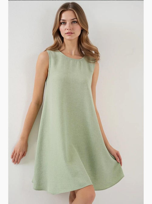 Mini-robe en lin bdart - Kiabi Mini-robe en lin bdart - Kiabi