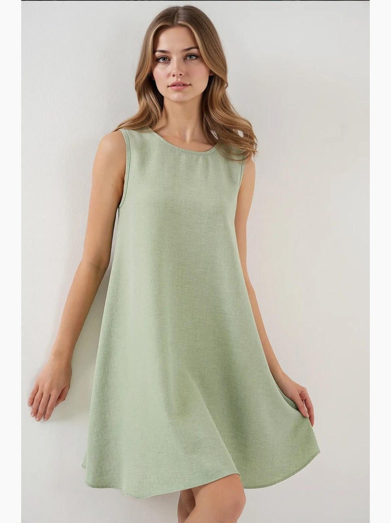 Mini-robe en lin bdart Vert clair - Kiabi