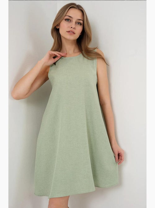 Mini-robe en lin bdart - Kiabi Mini-robe en lin bdart - Kiabi