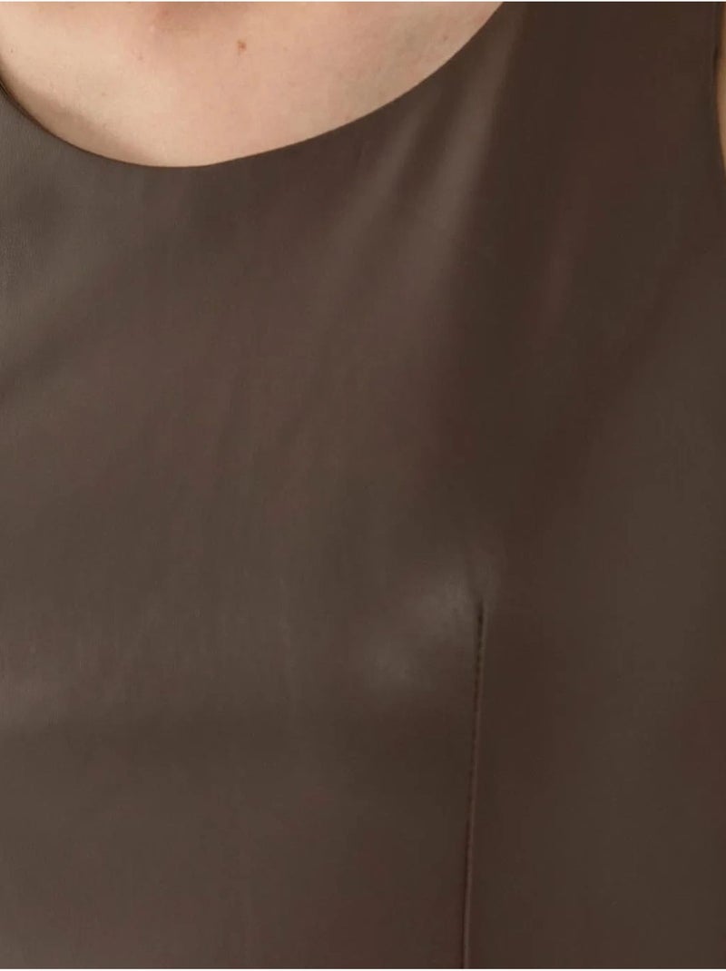 Mini-robe en similicuir hiccup Marron - Kiabi