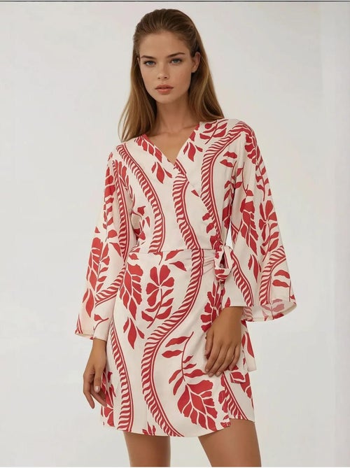 Mini-robe fleurie à col en v hiccup - Kiabi