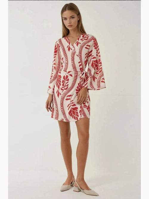 Mini-robe fleurie à col en v hiccup - Kiabi