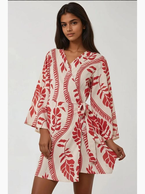 Mini-robe fleurie à col en v hiccup - Kiabi