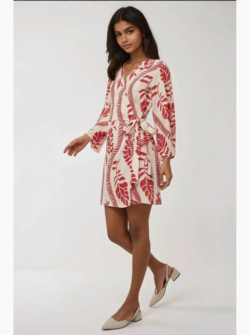Mini-robe fleurie à col en v hiccup - Kiabi