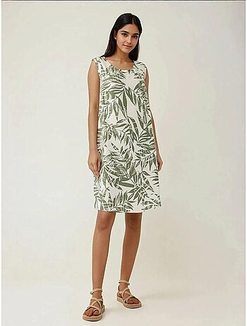 Mini-robe florale sans manches coupe a hiccup