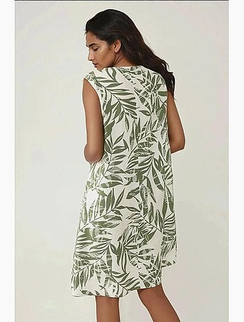 Mini-robe florale sans manches coupe a hiccup
